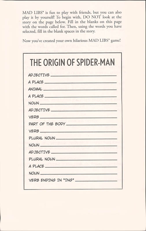 Marvel 39 s Spider Man Mad Libs Penguin Young Readers 9780515157369