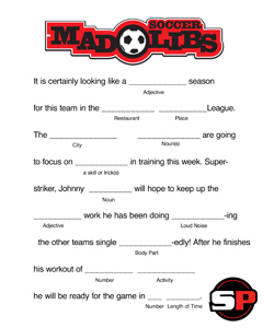 SoccerPro Mad Libs Coloring Pages SoccerPro