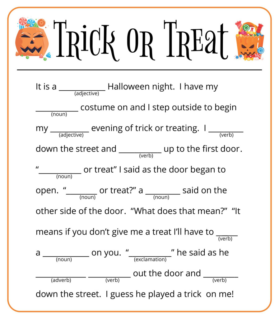 15 Best Free Halloween Mad Lib Printables Printablee