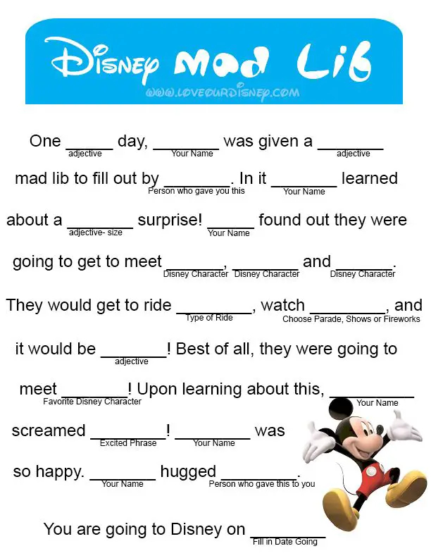 8 Awesome Disney Mad Libs Kitty Baby Love