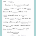 A Fun Mad Lib style Thank You Note Template To Help Any bride Write