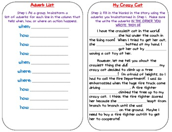 Adverb Mad Libs Identifying Adverbs By Back Pocket Creations TpT