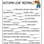 Autumn Leaf Peeping Mad Lib Woo Jr Kids Activities Fall Writing