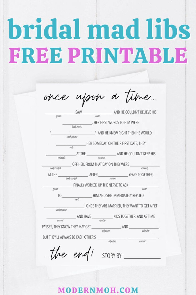 Bachelorette Party Mad Libs Free Printables Printable Templates