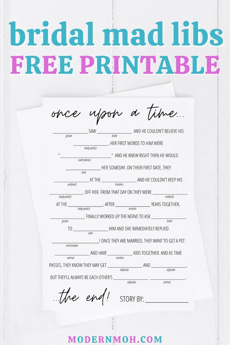 Bachelorette Party Mad Libs Free Printables Printable Templates