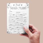 Bridal Mad Libs Printable Bridal Shower 101