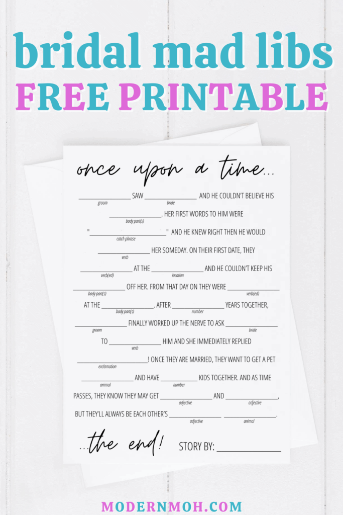 Bridal Shower Mad Libs Free Printable Free Bridal Shower Games 