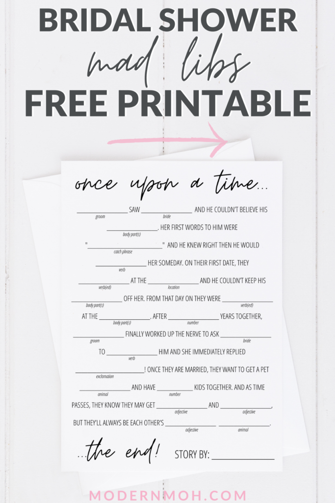 Bridal Shower Mad Libs Free Printable Funny Bridal Shower Bridal 