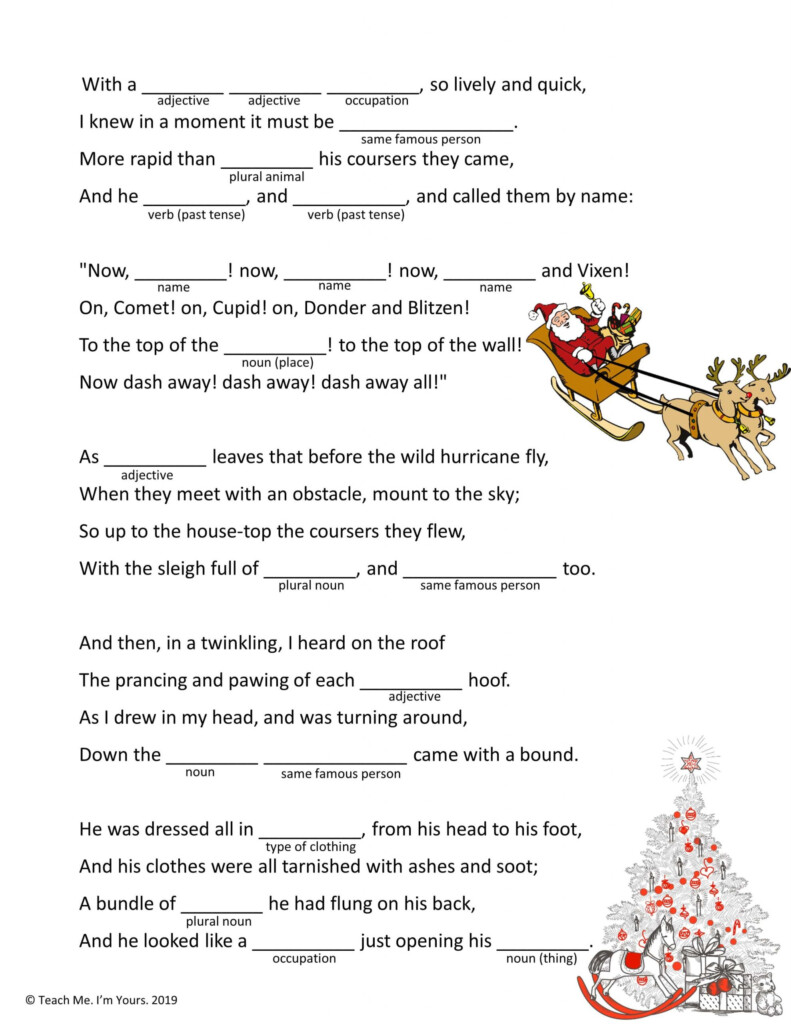 Christmas Mad Libs Printable Teach Me I 39 m Yours 