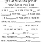 Engagement Libs Mad Libs Wedding Mad Libs Bridal Shower Etsy