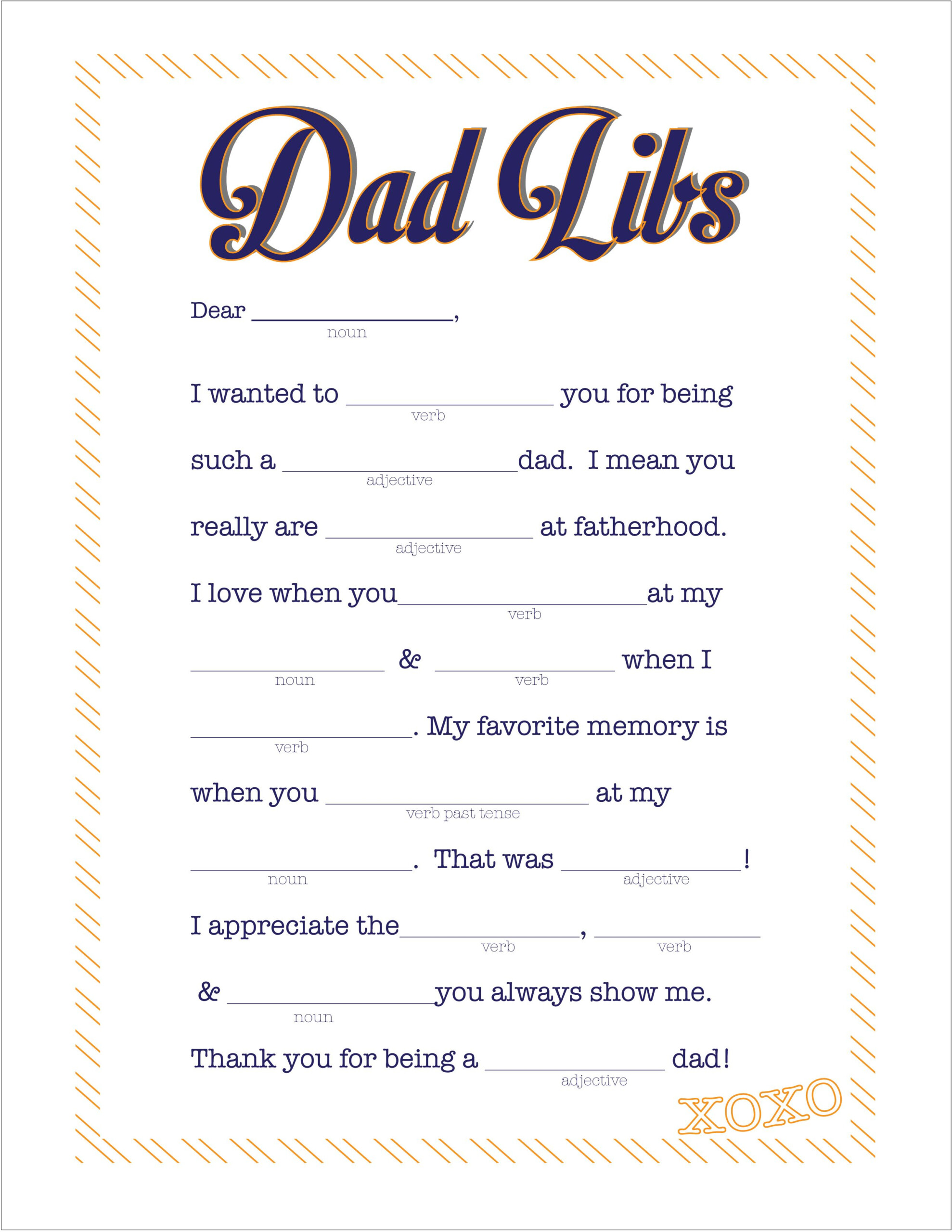 Father s Day Dad Libs Style Father 39 s Day Specials Kids Fathers Day 