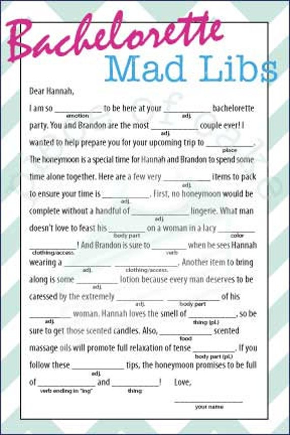 Free Printable Lingerie Shower Mad Libs 2022 Printablemadlibs