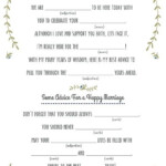 Funny Bridal Shower Mad Libs Love Story Printables