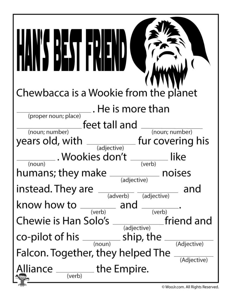 Han 39 s Best Friend Mad Libs Woo Jr Kids Activities Mad Libs 