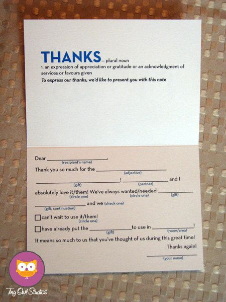 Mad Lib Thank You Cards Inspiration Many Uses Super Cute Thank U