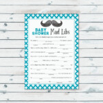 Mad Libs Baby Shower Game Printable Mustache Baby Shower Mad