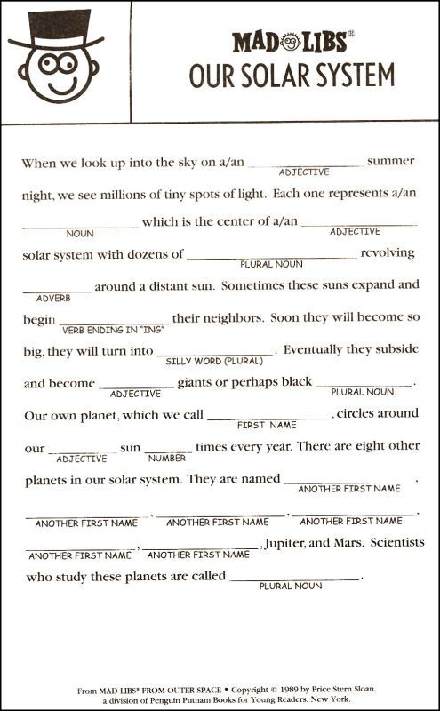 Mad Libs From Outer Space 008590 Details Mad Libs Printable Mad 