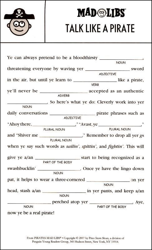 Mad Libs Printable Mad Libs Free Printable Mad Libs