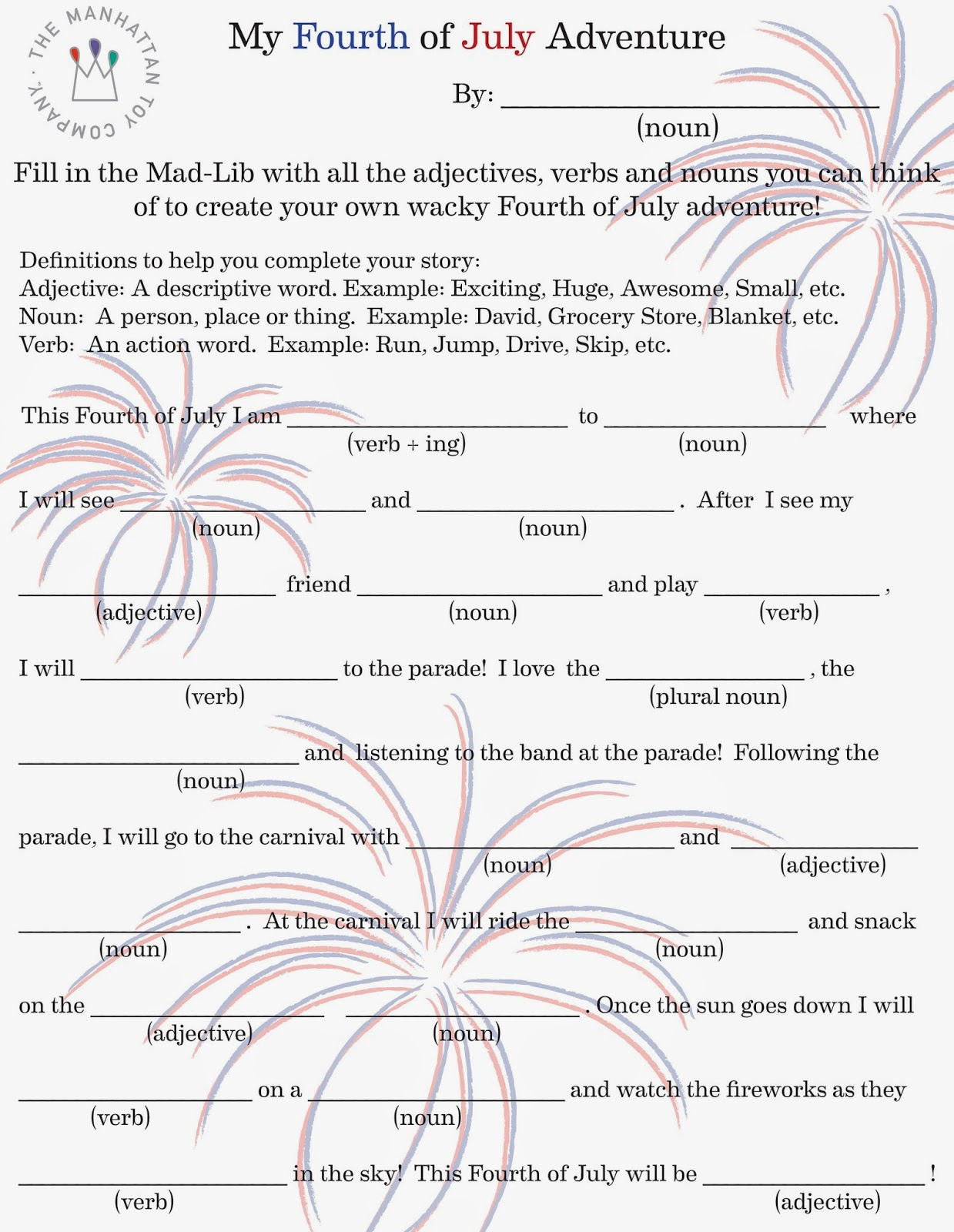 Mad Libs Printable Pillow Fight Printable Mad Libs