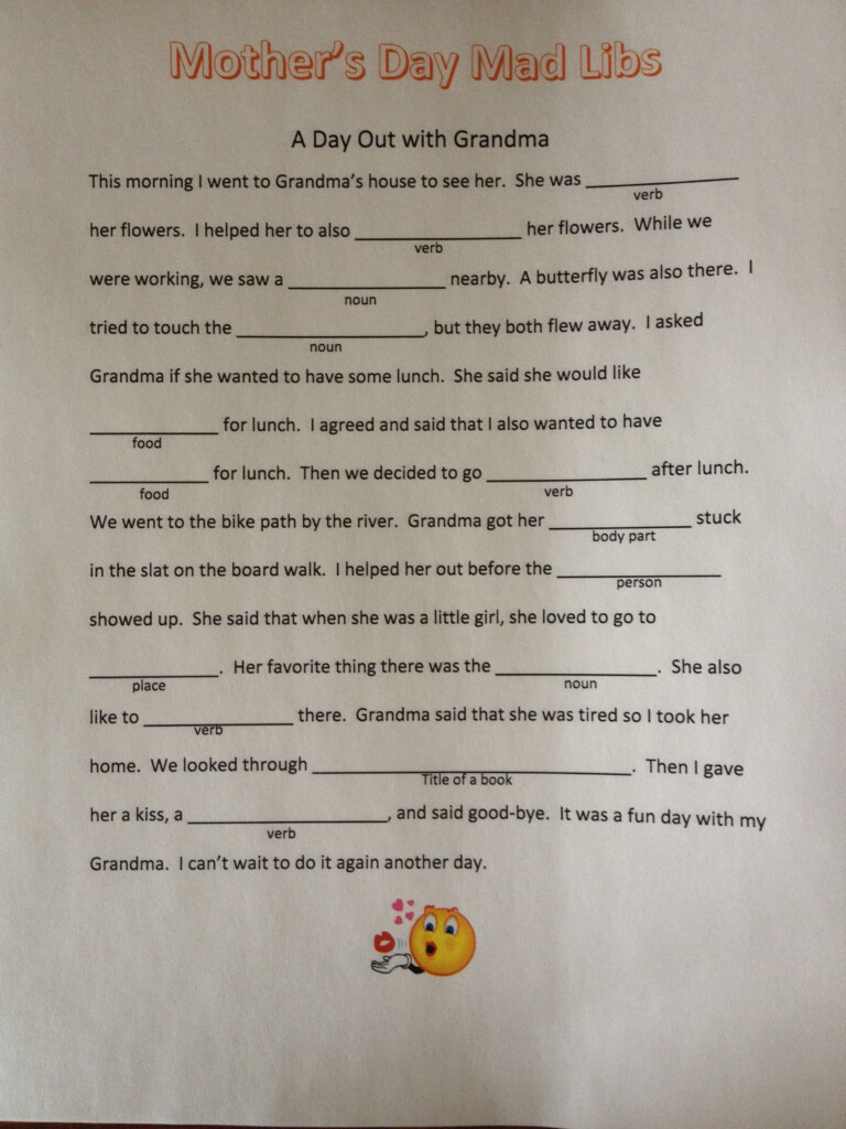 Pin By Pam Bartlo On Mother 39 s Day Mad Libs Teens Work Mad Libs 