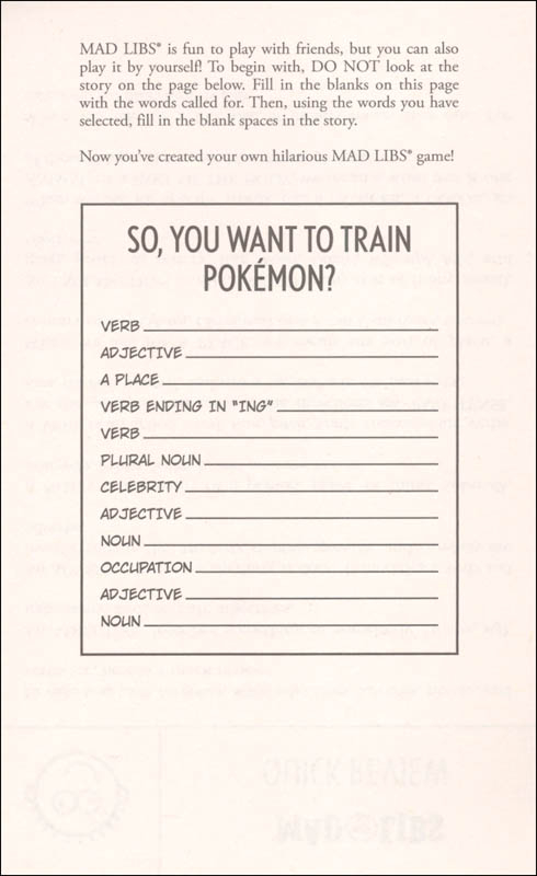 Pokemon Mad Libs Penguin Young Readers 9781524785994