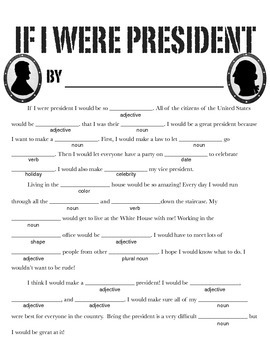 Presidents 39 Day Mad Libs By Sunshine And Speech TpT