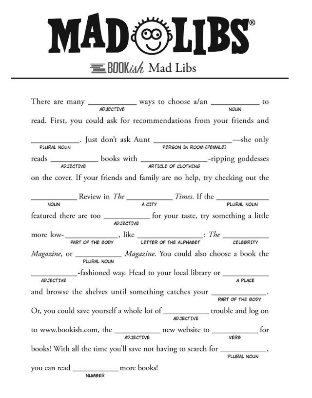 Printable Mad Libs Challenging Printable Mad Libs