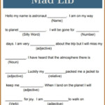 Printable Space Mad Lib Game That After School Life Activit s