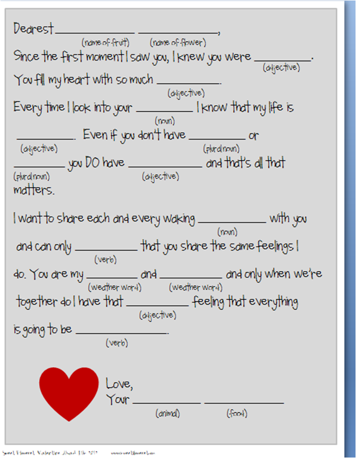 Top 10 Free Valentine Mad Libs Games Printable