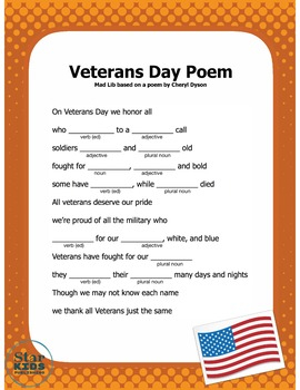 Veterans Day Mad Libs TWO Interactive Digital Pdfs And Google Slides