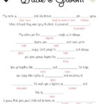 Wedding Mad Lib Game Printable Leave A Note For The Bride